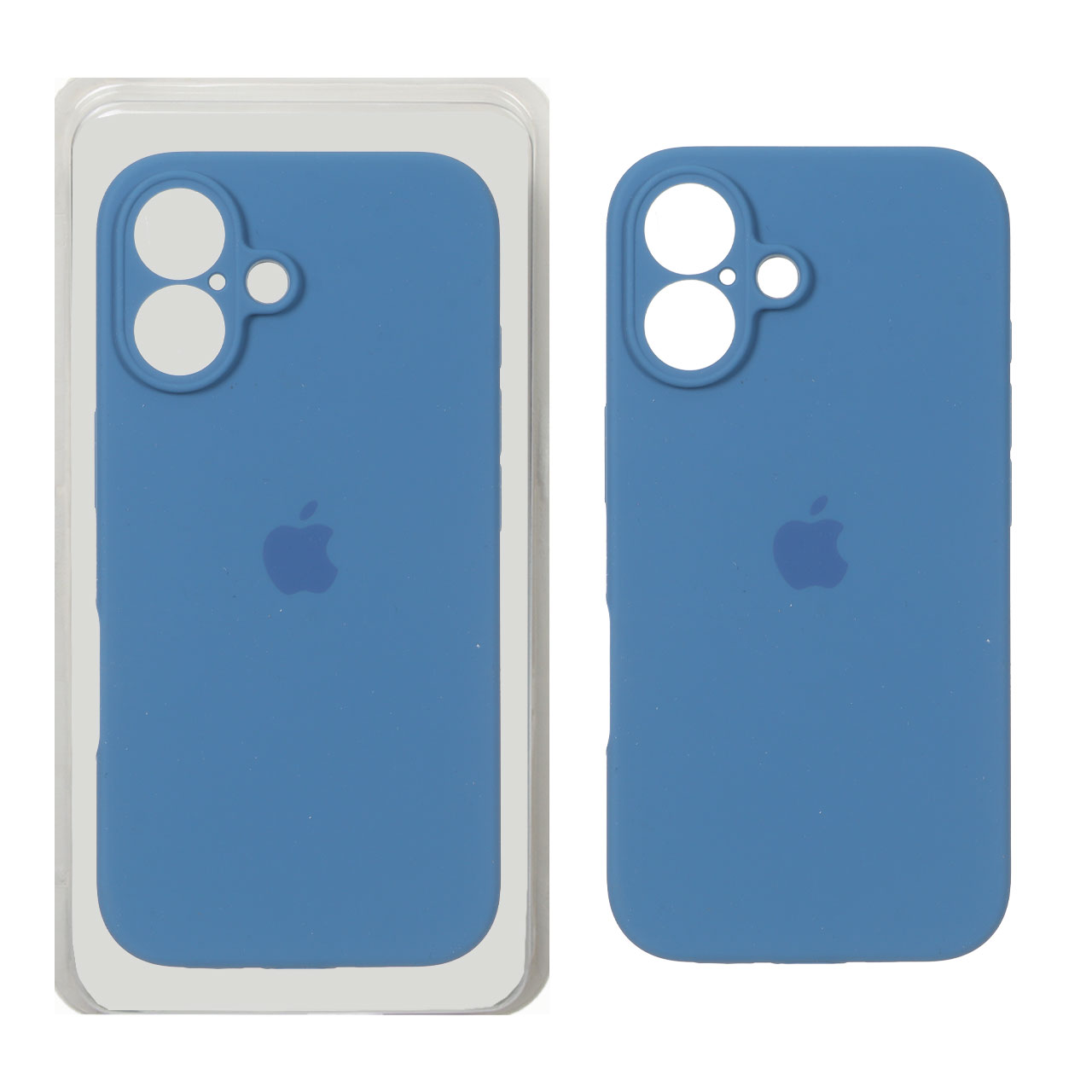 قاب سیلیکونی پاک کنی محافظ لنزدار اورجینال Apple iPhone 16 - آبی تیره (پک اصلی)